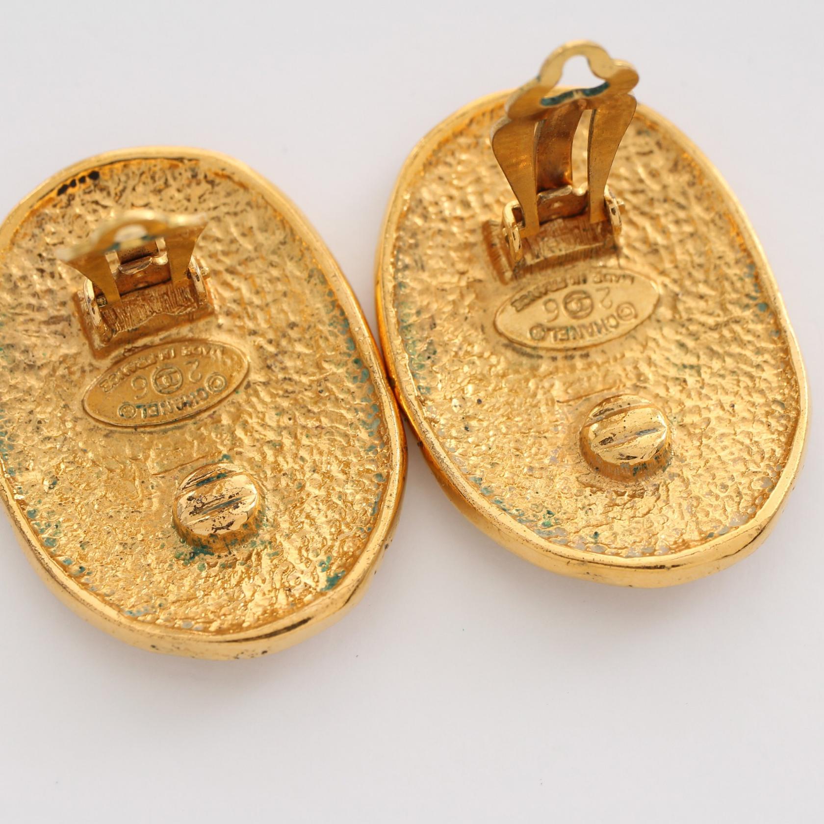 Top Quality Chanel Coco Mark Crown Earrings Gold