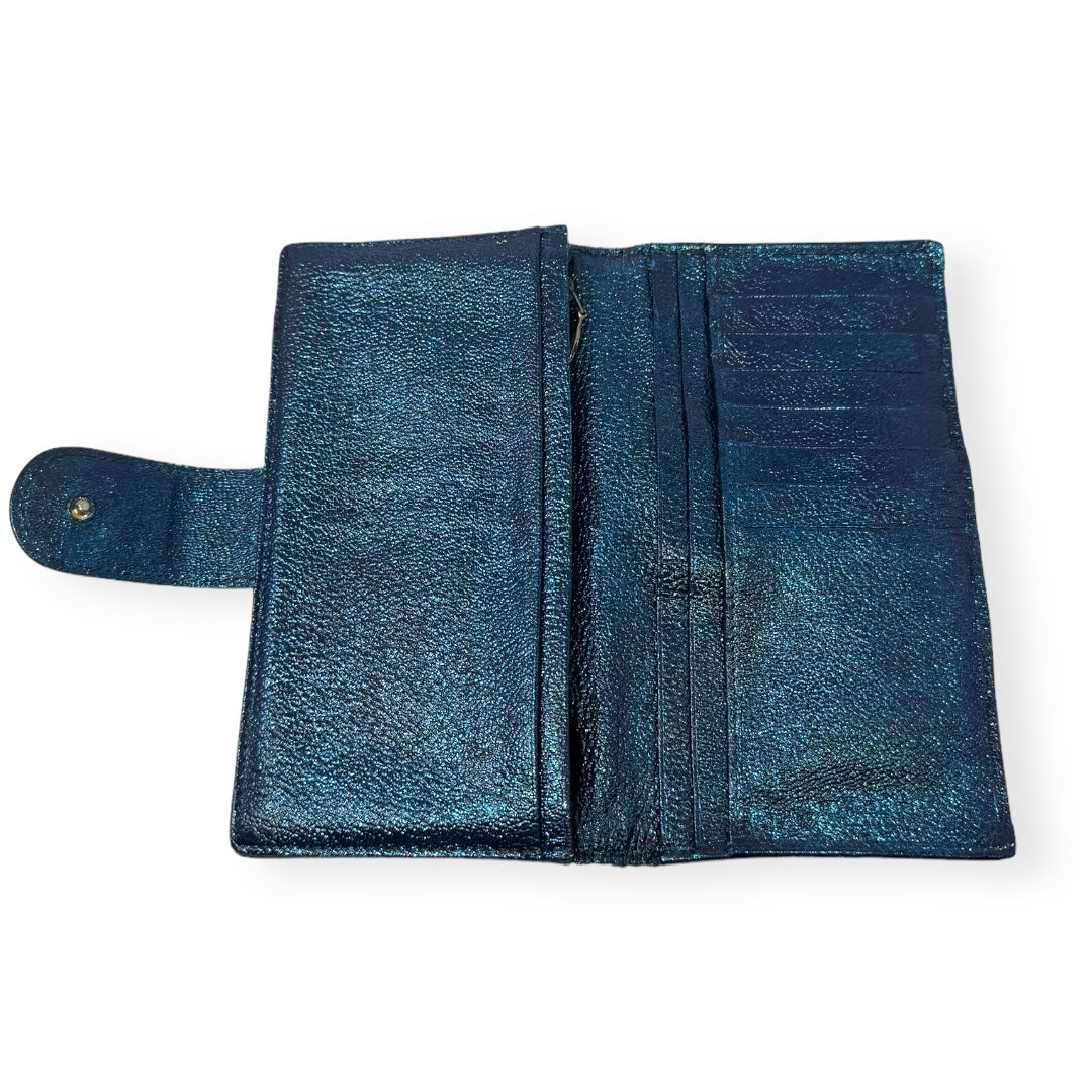 Bvlgari Bvlgari Upcycled Repurposed Bifold Wallet Designer Bvlgari In Glitter Painted Pebbled Leather. Size Small