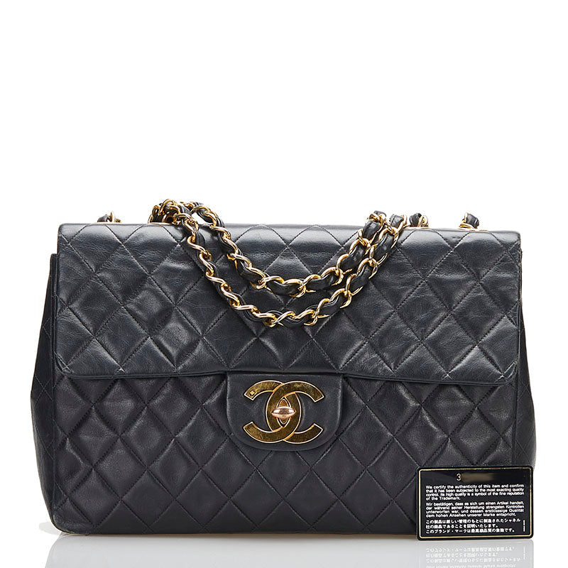 Top Quality Chanel Lambskin Matelasse 34 Chain Shoulder Tote Bag Black Gold