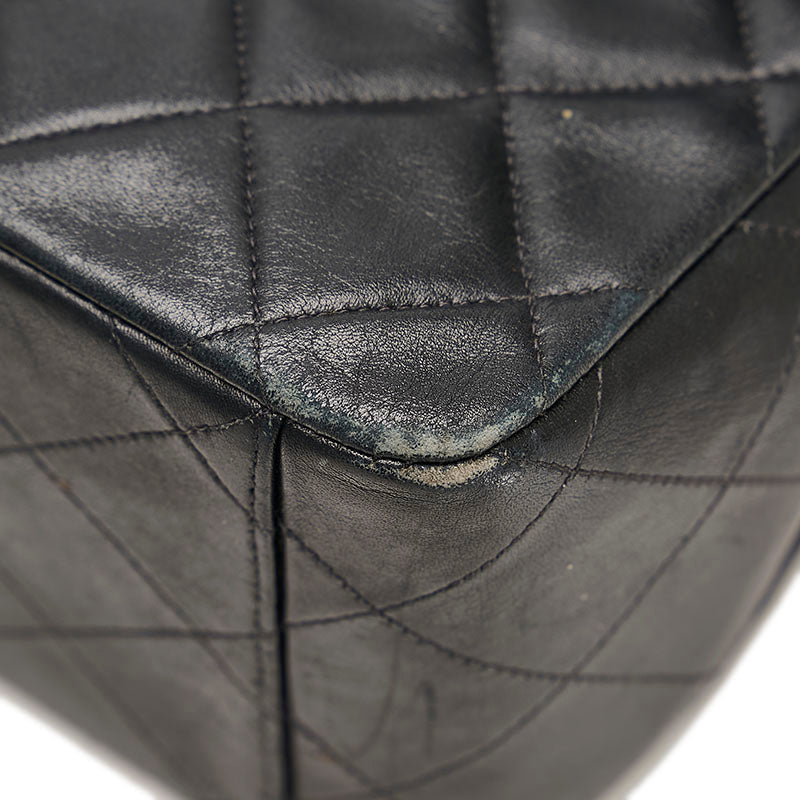 Top Quality Chanel Lambskin Matelasse 34 Chain Shoulder Tote Bag Black Gold