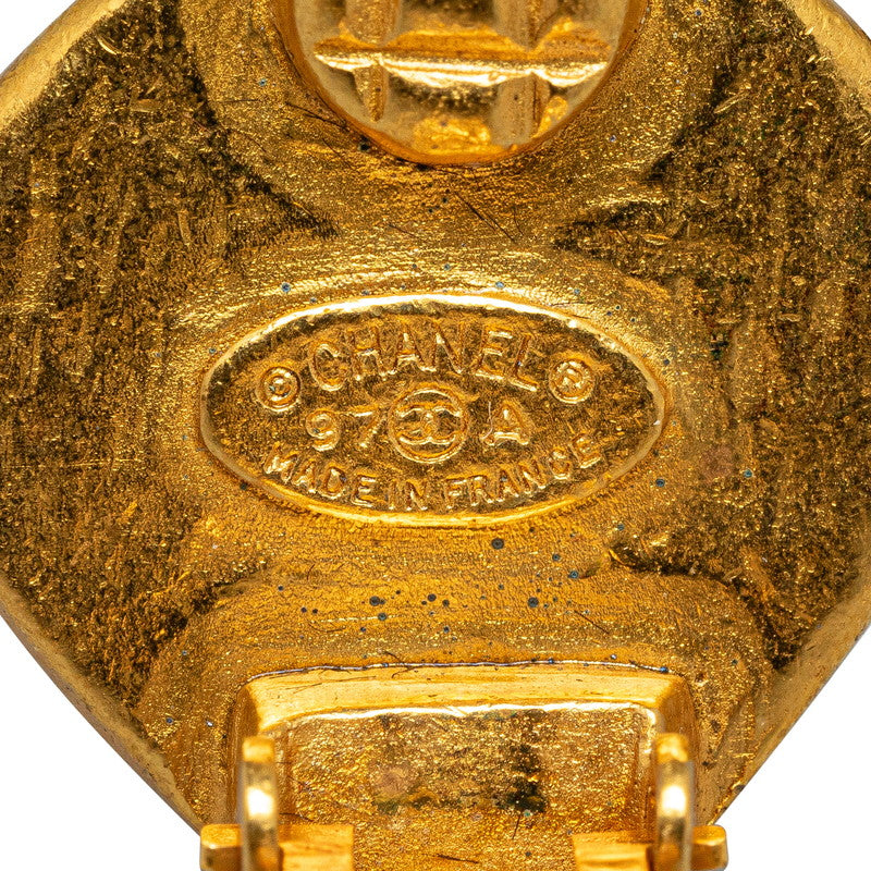 Top Quality Chanel Coco Mark Stone Earrings Gold