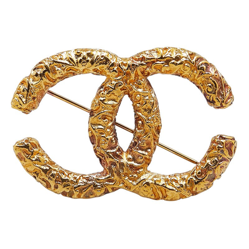 Top Quality Chanel Vintage Coco Mark Brooch Gold Plated