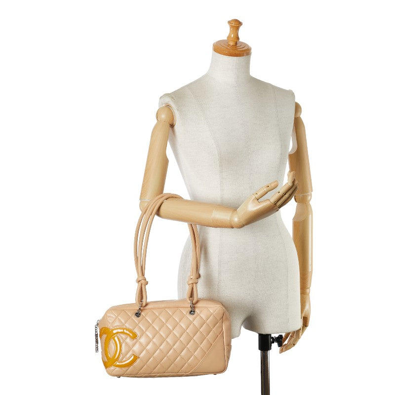 Top Quality Chanel Cambon Line Leather Handbag Beige Yellow