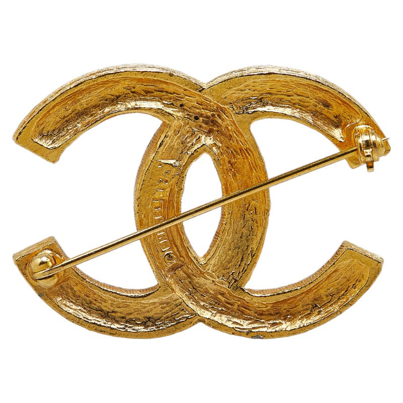 Top Quality Chanel Vintage Coco Mark Rhinestone Brooch Gold Plated