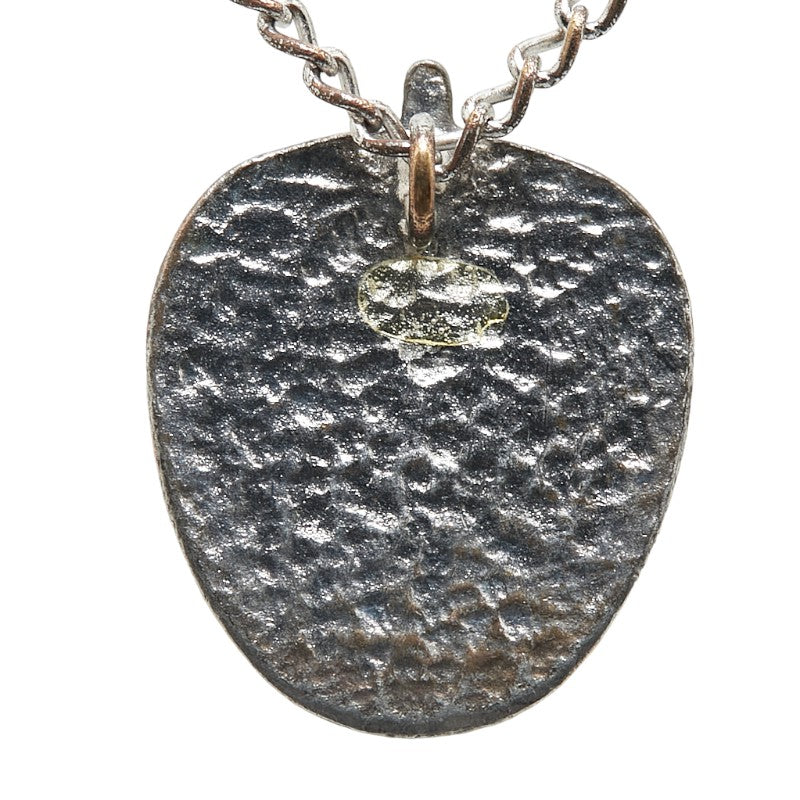 Top Quality Chanel Coco Mark Strawberry Motif Necklace Silver Pink Metal