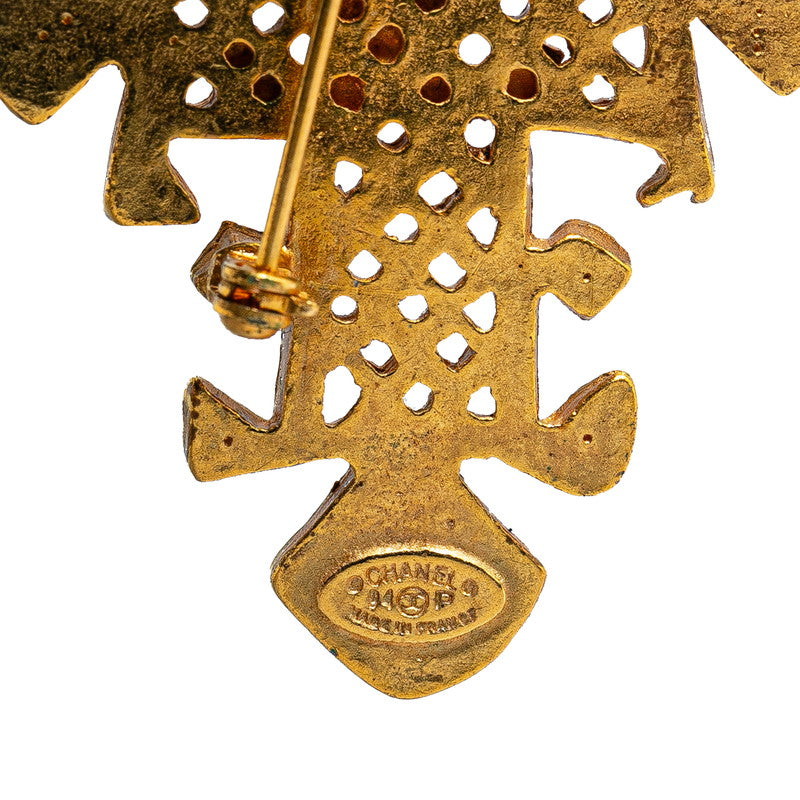 Top Quality Chanel Vintage Coco Mark Brooch Gold Plated