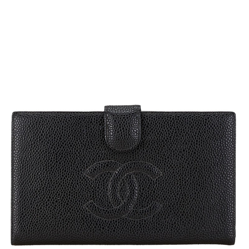 Top Quality Chanel Caviar Skin Coco Mark Long Wallet