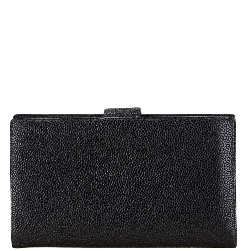 Top Quality Chanel Caviar Skin Coco Mark Long Wallet