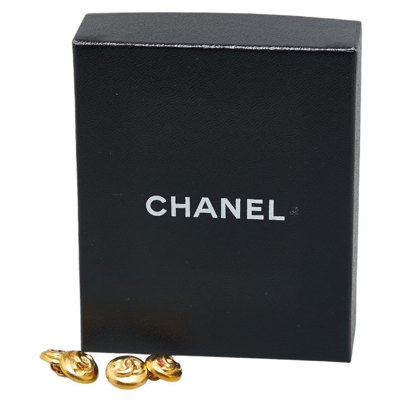 Top Quality Chanel Vintage Coco Mark Round Double Cufflinks Gold Plated