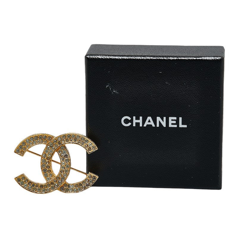 Top Quality Chanel Coco Mark Brooch Gold Plated Rhinestone