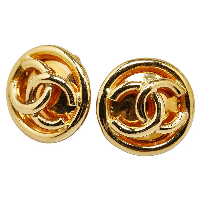 Top Quality Chanel Vintage Coco Mark Earrings Gold Plated