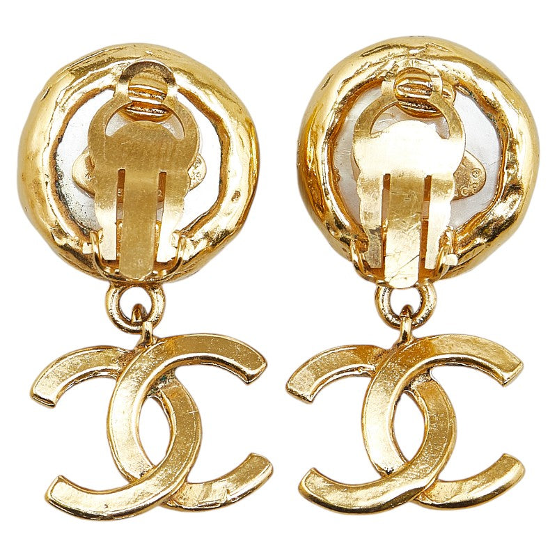 Top Quality Chanel Vintage Coco Mark Swing Earrings Gold