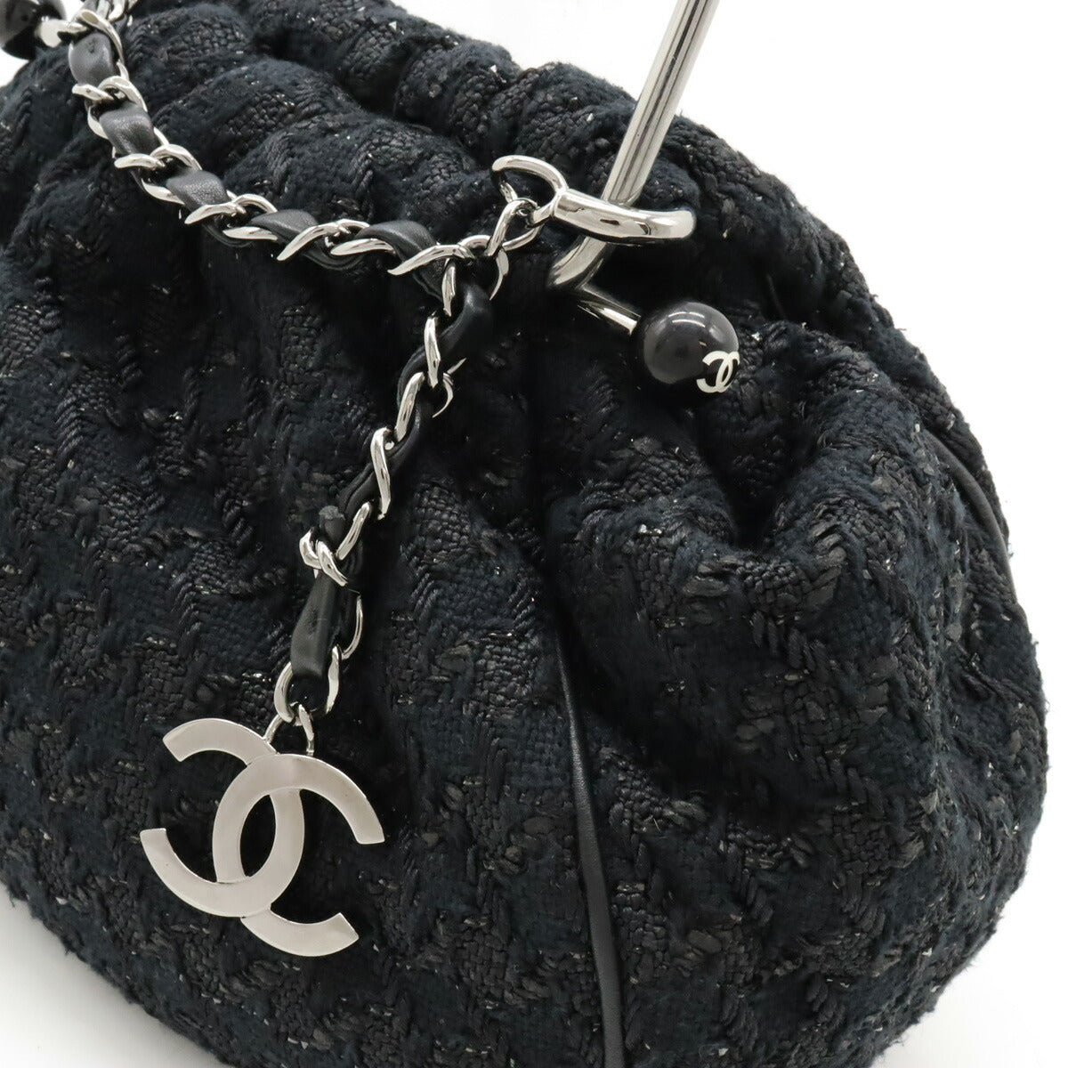 Top Quality Chanel Tweed Coco Charm Metal Handle Handbag
