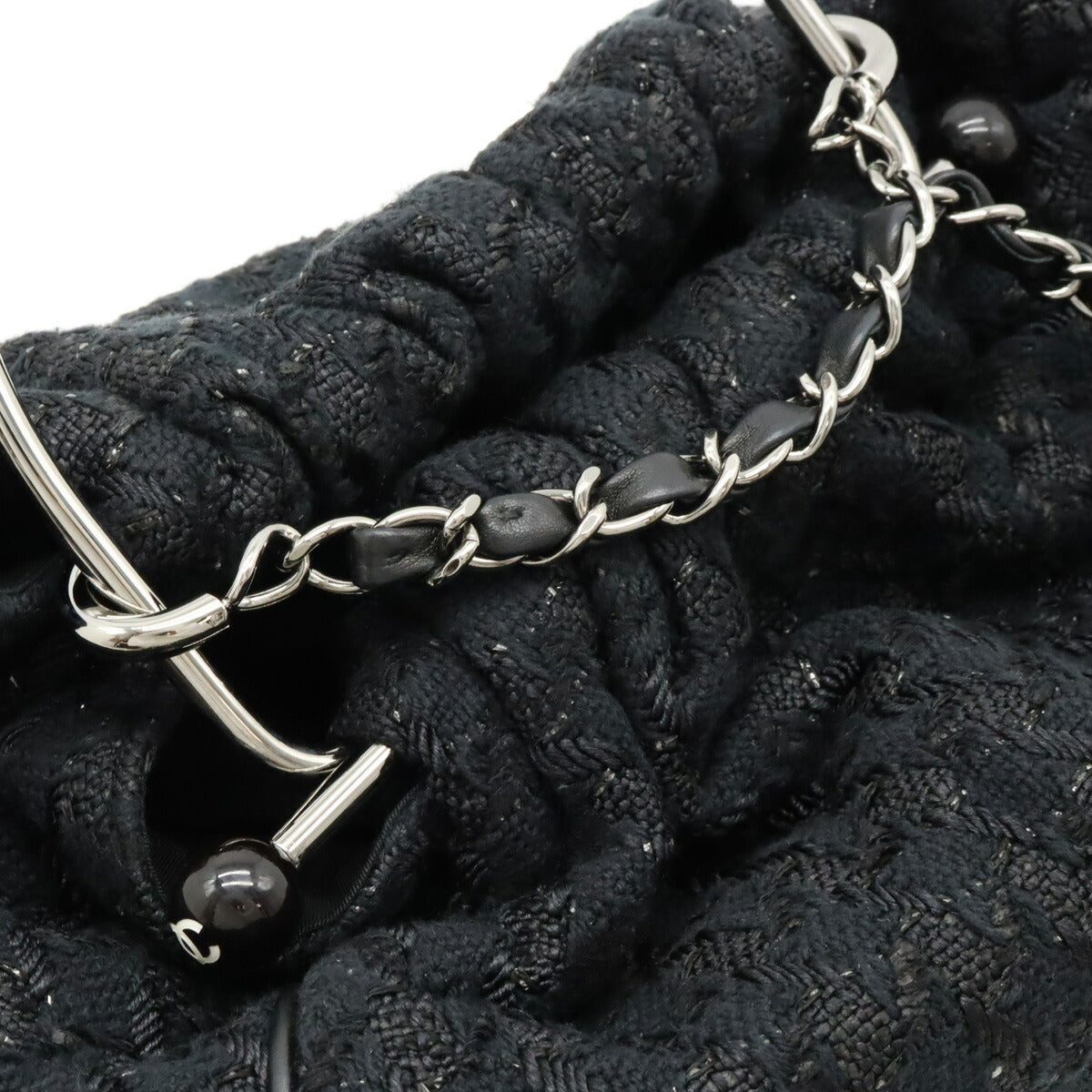 Top Quality Chanel Tweed Coco Charm Metal Handle Handbag