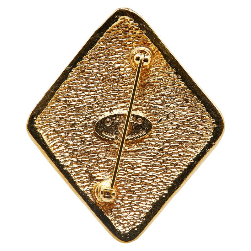 Top Quality Chanel Vintage Coco Mark Rhombus Brooch Gold