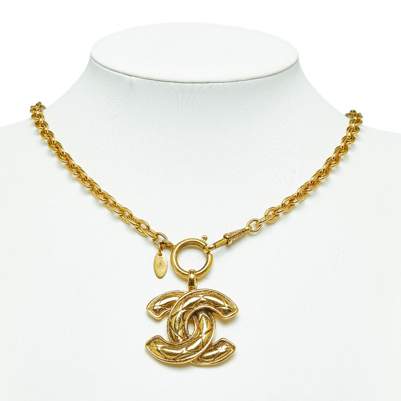 Top Quality Chanel Coco Mark Logo Gold Plated Necklace