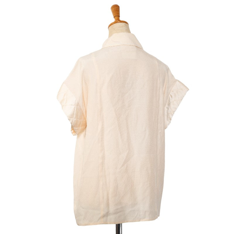 Top Quality Chanel Silk Quilted Pearl Blouse Shirt