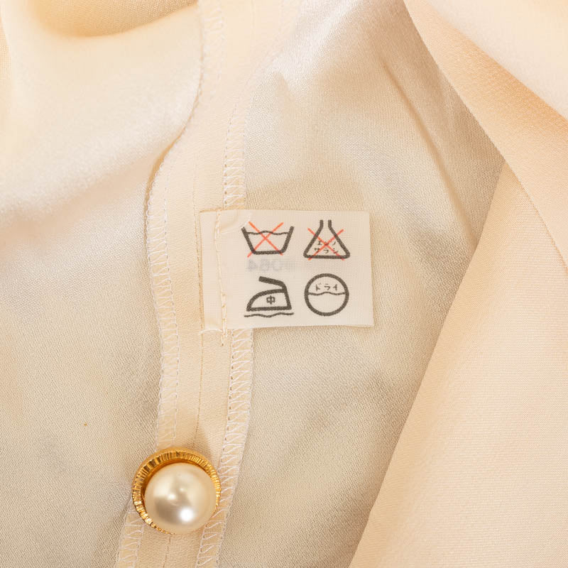 Top Quality Chanel Silk Quilted Pearl Blouse Shirt