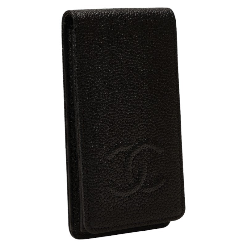 Top Quality Chanel Caviar Skin Coco Mark iPhone 4 Case Black