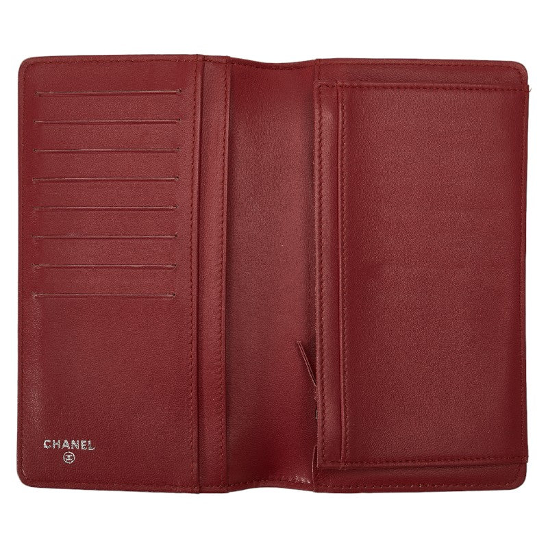 Top Quality Chanel Boy Long Wallet Wine Red Leather