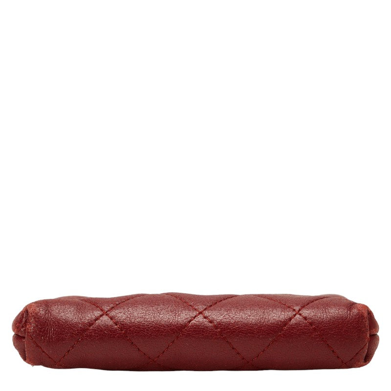 Top Quality Chanel Lambskin Coin Case Wine Red
