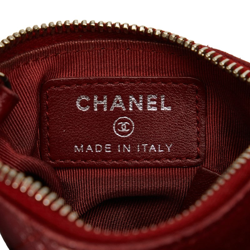 Top Quality Chanel Lambskin Coin Case Wine Red