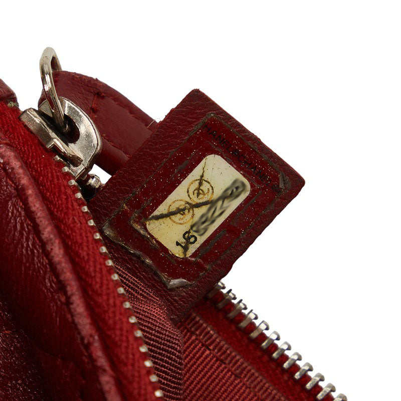 Top Quality Chanel Lambskin Coin Case Wine Red