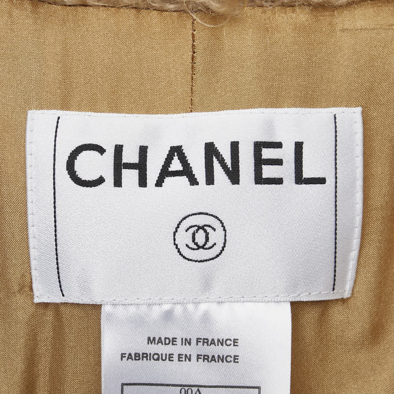 Top Quality Chanel Coco Mark Long Coat Silk Wool Nylon