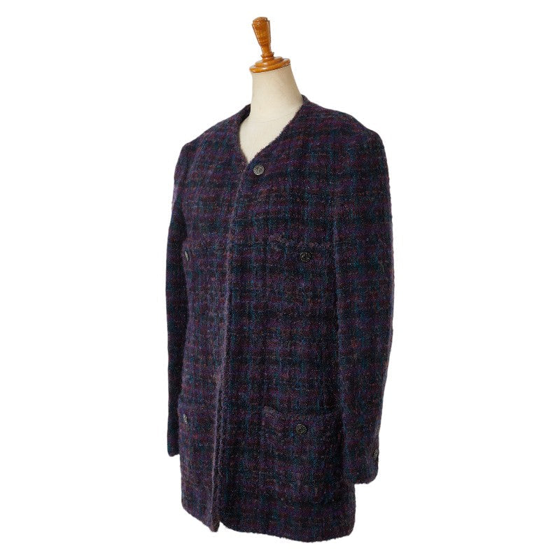Top Quality Chanel Vintage Coco Mark Jacket Purple
