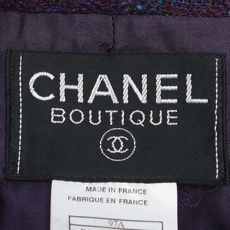Top Quality Chanel Vintage Coco Mark Jacket Purple