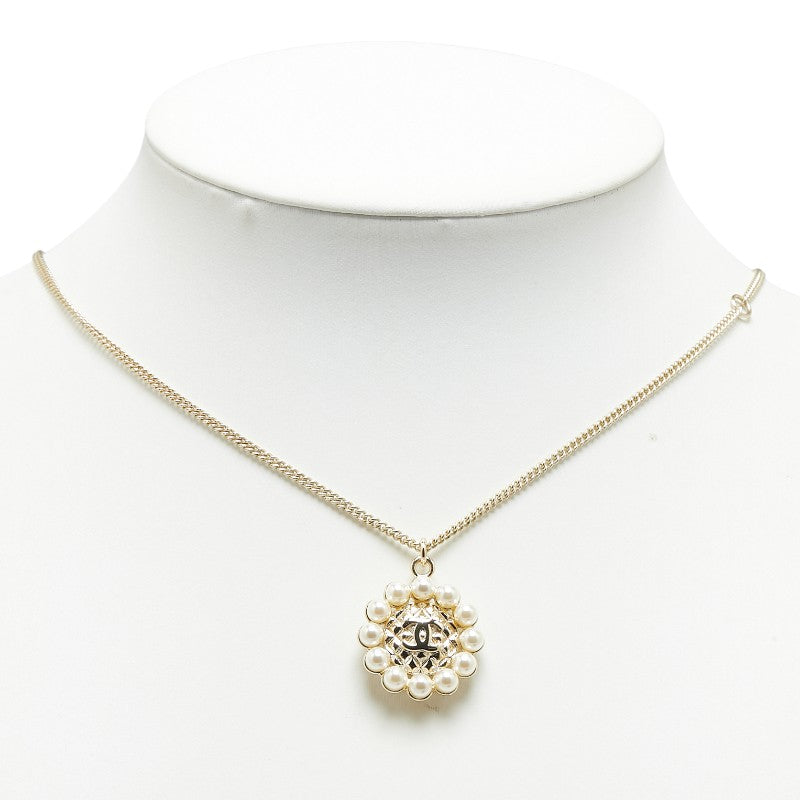 Top Quality Chanel Coco Mark Chain Necklace Gold Plated Pearl