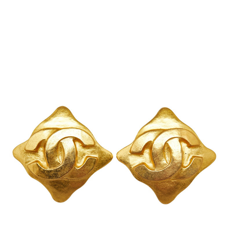 Top Quality Chanel Cocomark Striped Earrings Gold Ladies Chanel