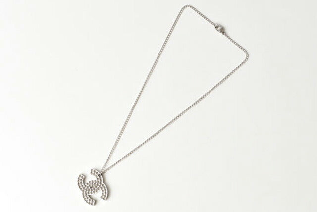 Top Quality Chanel Necklace Pendant CC Studs Black Silver