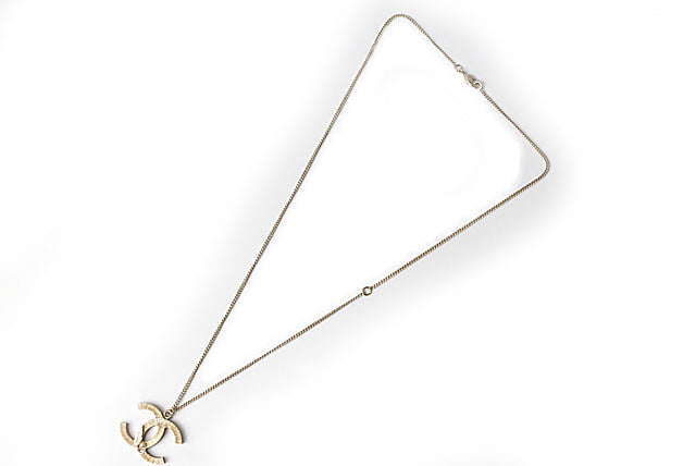 Top Quality Chanel Necklace Pendant Metal Rhinestone Faux Pearl Gold