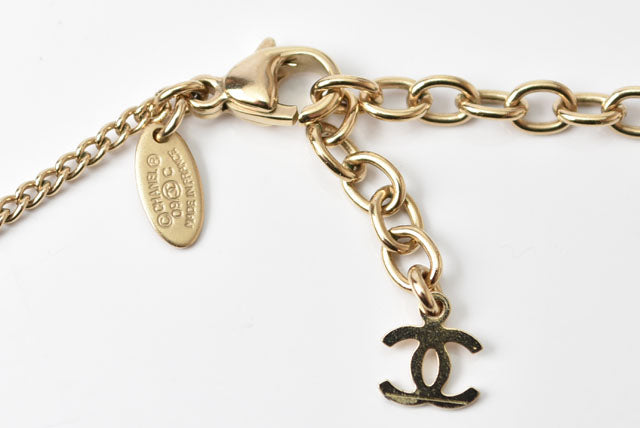 Top Quality Chanel Necklace/Pendant Coco Mark CC Rhinestone Gold/Black