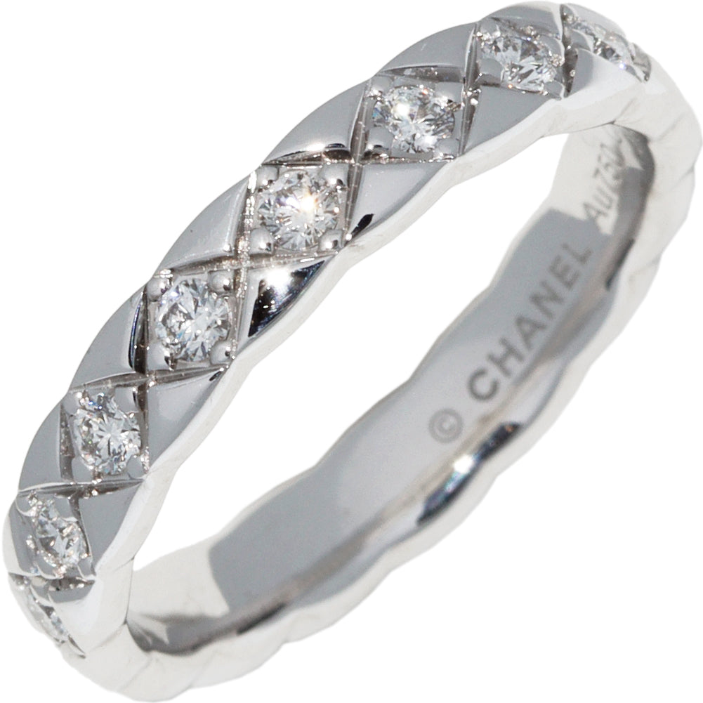Top Quality Chanel K18WG Diamond Coco Crush Ring J11871