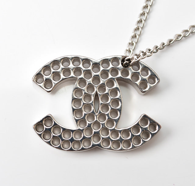 Top Quality Chanel Necklace/Pendant Coco Mark CC Punching Silver A27967