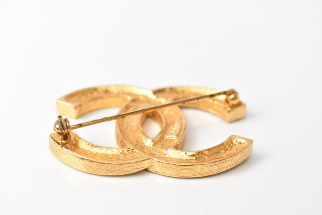 Top Quality Chanel Brooch Coco Mark Rhinestone Gold