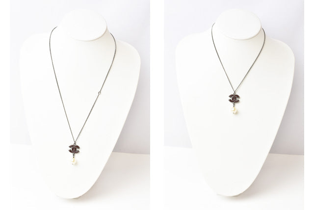 Top Quality Chanel 2way Necklace/Pendant with Coco Mark and Pearl Motif