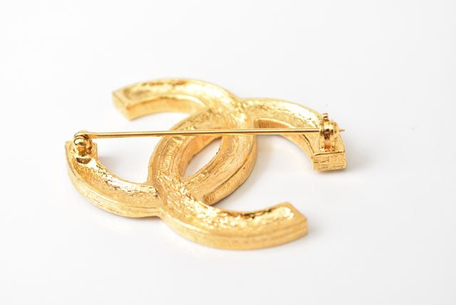 Top Quality Chanel Brooch Coco Mark Rhinestone Gold