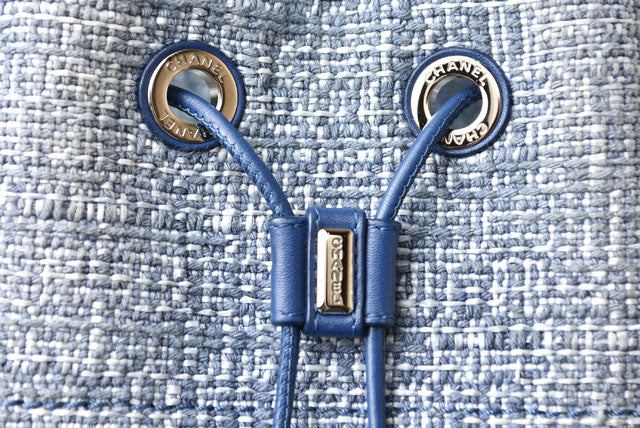 Top Quality Chanel Cotton Canvas Denim Backpack Chain Bag Deauville 2018 Cruise Line