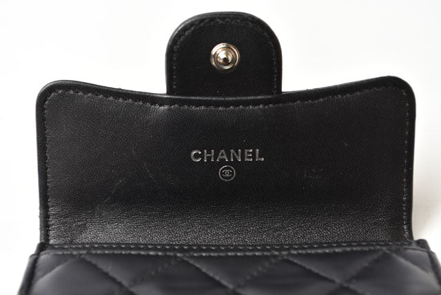 Top Quality Chanel Lambskin Coin/Card Case Black/Bordeaux