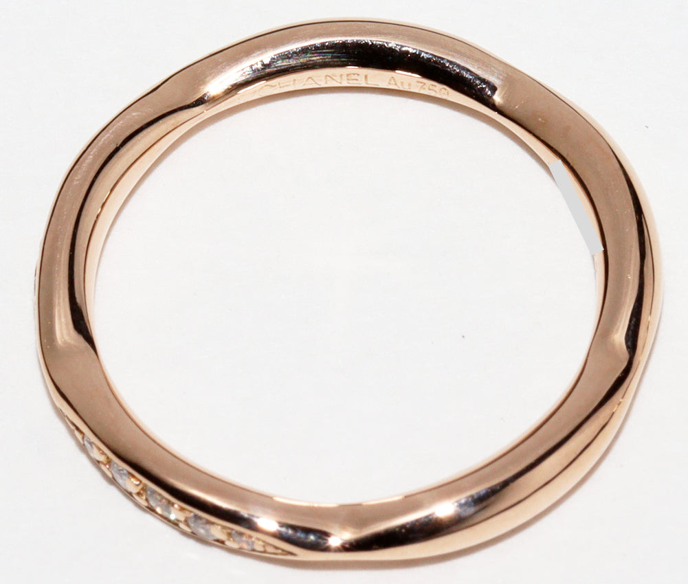 Top Quality Chanel K18PG Diamond Camellia Collection Half Eternity Ring