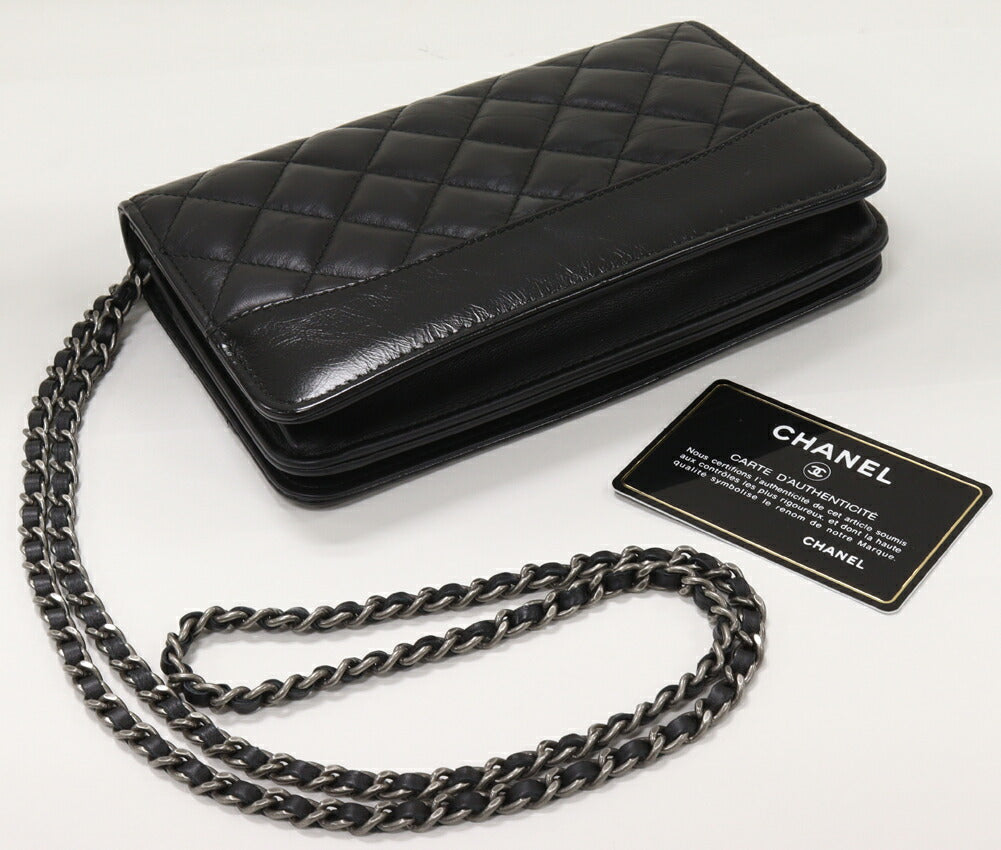 Top Quality Chanel Chain Shoulder Bag Black Silver A84389