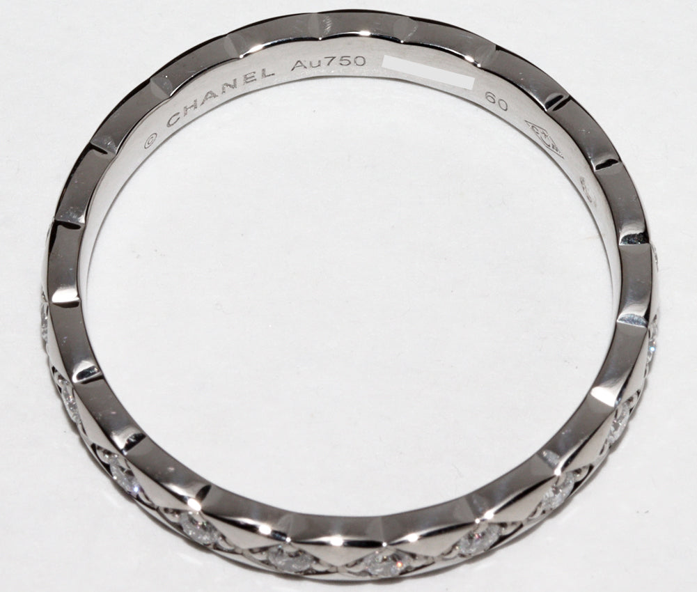Top Quality Chanel K18WG Diamond Coco Crush Ring Mini Model J11871