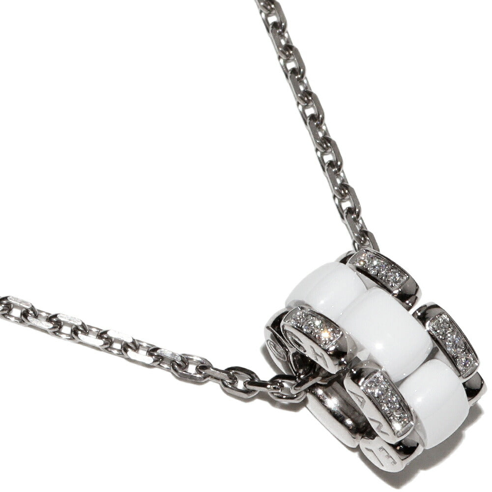 Top Quality Chanel K18WG White Gold White Ceramic Diamond Pendant Necklace J3174