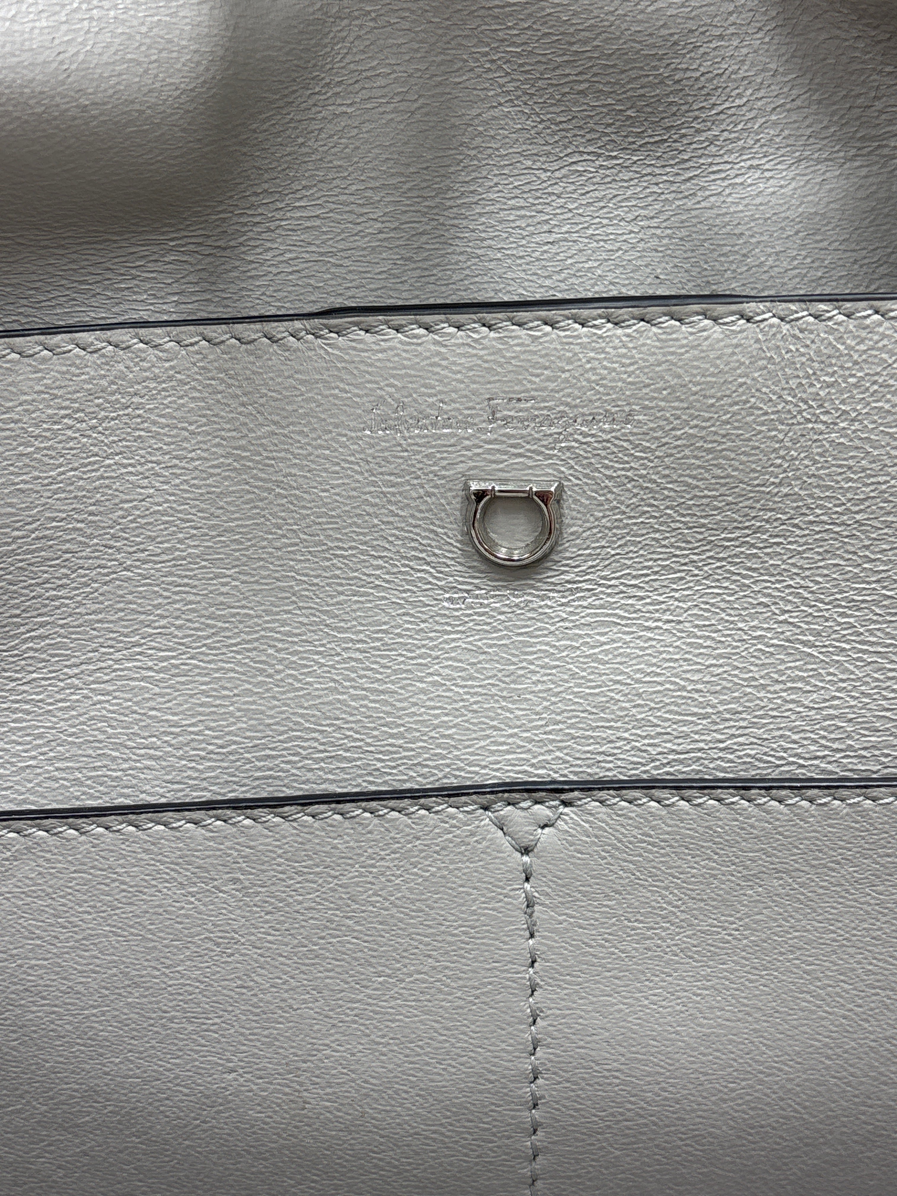 Ferragamo Gancini Clasp Leather Luxury Tote w/ Pouchette