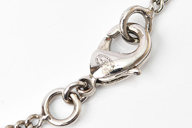 Top Quality Chanel Necklace/Pendant Coco Mark CC Rhinestone Silver/White