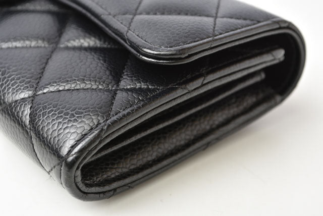 Top Quality Chanel Caviar Skin Long Wallet Timeless Classic Matelasse AP0241