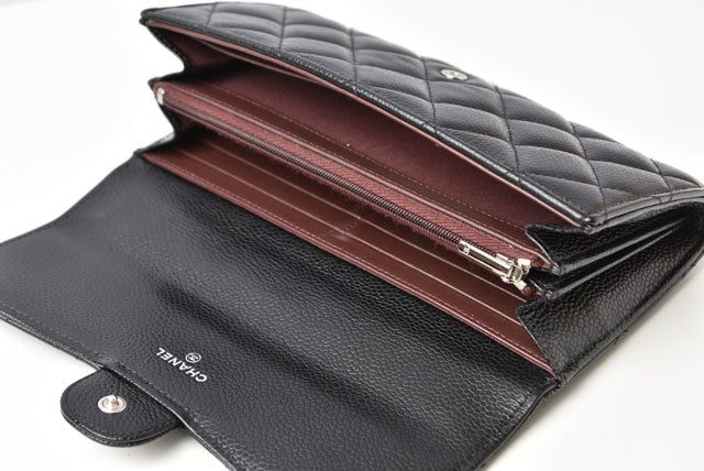 Top Quality Chanel Caviar Skin Long Wallet Timeless Classic Matelasse AP0241